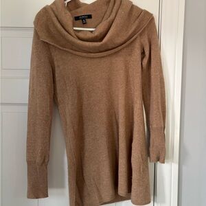 Saks Fifth Avenue Tan Cowl Neck Sweater with Relaxed Fit